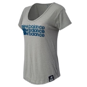 New Balance Essentials Plus SS Graphic Tee Athletic Gray with Deep Water Z6m4510